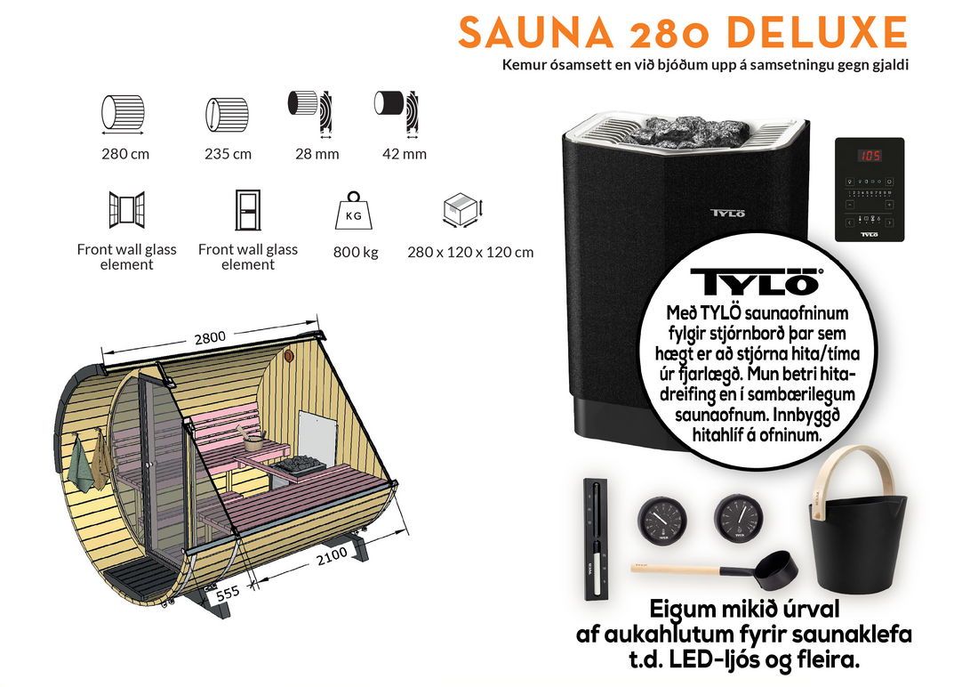 Sauna 280 deluxe - TILBOÐSVERÐ